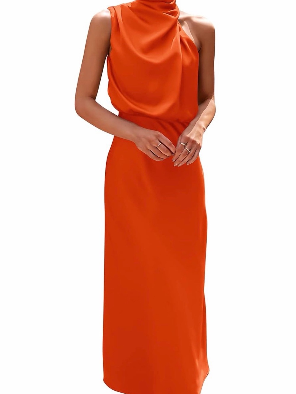 Satin Maxi Cocktail Dress